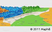 Shaded Relief Panoramic Map of Dhemaji, political outside
