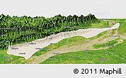 Shaded Relief Panoramic Map of Dhemaji, satellite outside