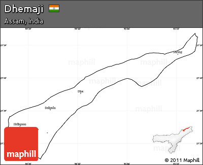 Blank Simple Map of Dhemaji, cropped outside