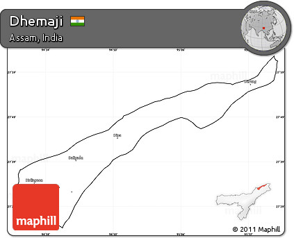 Blank Simple Map of Dhemaji, cropped outside