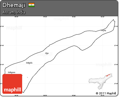 Blank Simple Map of Dhemaji, cropped outside