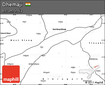 Blank Simple Map of Dhemaji