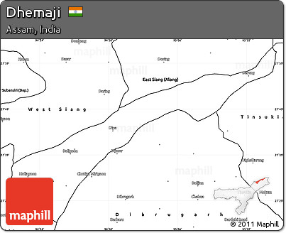 Blank Simple Map of Dhemaji