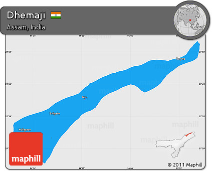 Political Simple Map of Dhemaji, single color outside