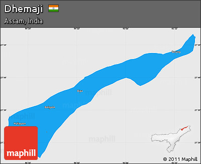 Political Simple Map of Dhemaji, single color outside
