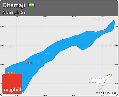 Political Simple Map of Dhemaji, single color outside