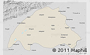 Shaded Relief 3D Map of Dibrugarh, desaturated