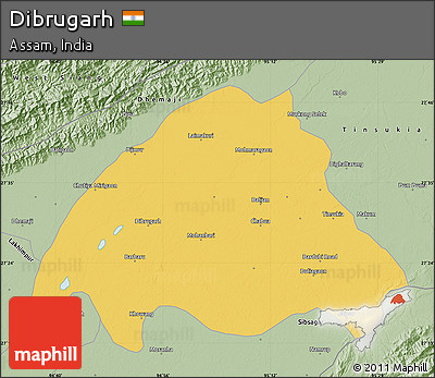 Savanna Style Map of Dibrugarh