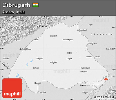 Silver Style Map of Dibrugarh