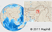 Shaded Relief Location Map of Golaghat