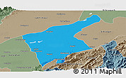 Political Panoramic Map of Jorhat, semi-desaturated