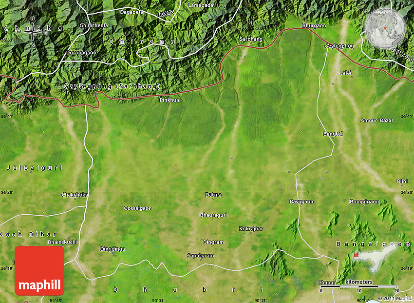 Satellite Map of Kokrajhar