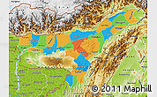 Political Map of Assam, physical outside