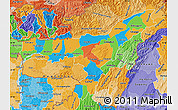 Political Map of Assam, political shades outside
