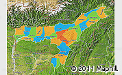 Political Map of Assam, satellite outside