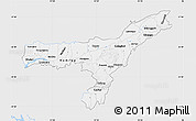 Silver Style Map of Assam, single color outside