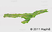 Satellite Panoramic Map of Assam, cropped outside