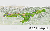 Satellite Panoramic Map of Assam, lighten