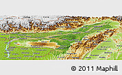 Satellite Panoramic Map of Assam, physical outside