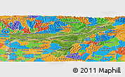 Satellite Panoramic Map of Assam, political outside