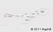 Silver Style Panoramic Map of Assam, single color outside
