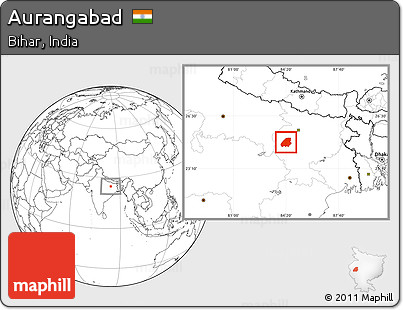 Blank Location Map of Aurangabad