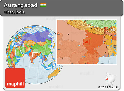 Political Location Map of Aurangabad