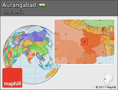 Political Location Map of Aurangabad