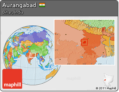 Political Location Map of Aurangabad