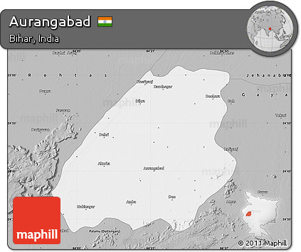Gray Map of Aurangabad