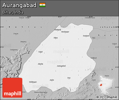 Gray Map of Aurangabad