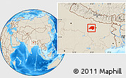 Shaded Relief Location Map of Bhojpur
