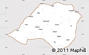 Classic Style Simple Map of Bhojpur, cropped outside