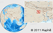 Shaded Relief Location Map of Darbhanga