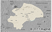 Shaded Relief 3D Map of Dhanbad, darken, desaturated