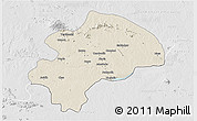 Shaded Relief 3D Map of Dhanbad, lighten, desaturated