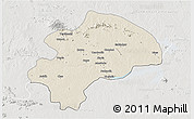 Shaded Relief 3D Map of Dhanbad, lighten, semi-desaturated
