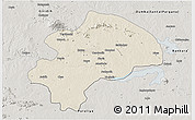 Shaded Relief 3D Map of Dhanbad, semi-desaturated