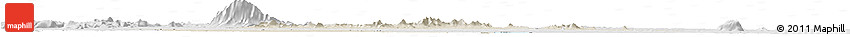 Shaded Relief Horizon Map of Dhanbad, lighten, desaturated