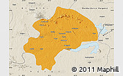 Political Map of Dhanbad, shaded relief outside