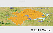 Political Panoramic Map of Dhanbad, satellite outside