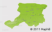 Physical 3D Map of Gaya, cropped outside