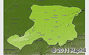 Physical 3D Map of Gaya, darken