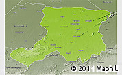 Physical 3D Map of Gaya, semi-desaturated