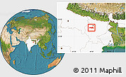 Satellite Location Map of Jehanabad, highlighted country