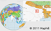 Political Location Map of Nalanda, highlighted country