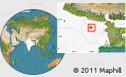 Satellite Location Map of Nalanda, highlighted country