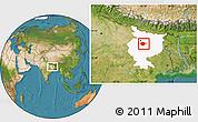 Satellite Location Map of Nalanda, highlighted parent region