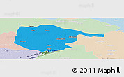 Political Panoramic Map of Nalanda, lighten