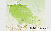 Physical 3D Map of Palamu (Daltenganj), lighten